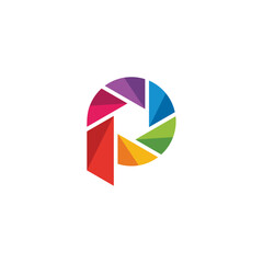 Photography Letter P vector logo design