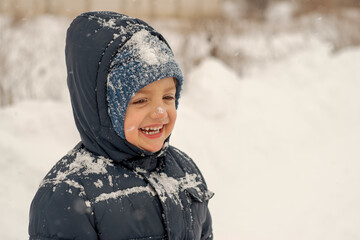 Cute Boy Enjoying Winter Season