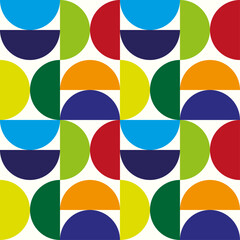 Halfmoon Colorful Seamless Vector Pattern - 738101150