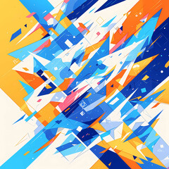 Vibrant Abstract Geometric Explosion in Dynamic Colors