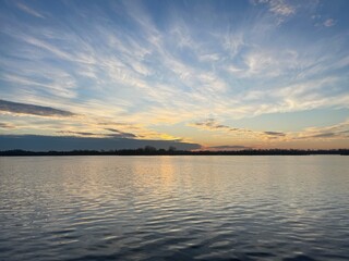 sunset on the lake