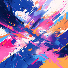 Abstract Explosion of Color in Dynamic Composition