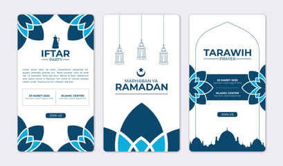 set of Ramadan greeting card templates. for social media posts