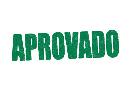 Vector illustration of the word Aprovado (Approved in Portuguese) in green ink stamp