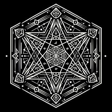 Magic circle collection, pentagram, magic symbol for witch and magician. Horror game art. Halloween concept
