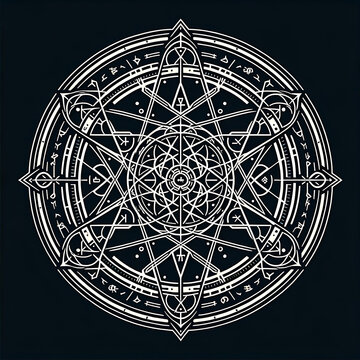 Magic circle collection, pentagram, magic symbol for witch and magician. Horror game art. Halloween concept