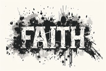 Belief Beyond Words: Typographic "FAITH" Design Perfect for T-Shirt or Web Banner