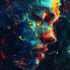 Illuminated brushstrokes painting the canvas of AI