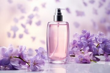 Obraz na płótnie Canvas Lavender Hand Soap with Flowers