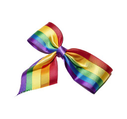 lgbt bow isolated on transparent background, element for design, lgbt symbol