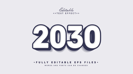 Obraz premium white and black 2030 text effect