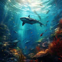 Obraz premium sharks in the sea