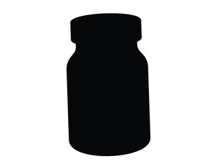 Jar silhouette vector art white background