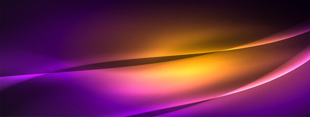 Neon light glowing waves and lines background set for wallpaper, business card, cover, poster, banner, brochure, header, website