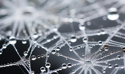 Close-up of Spider Web With Water Droplets