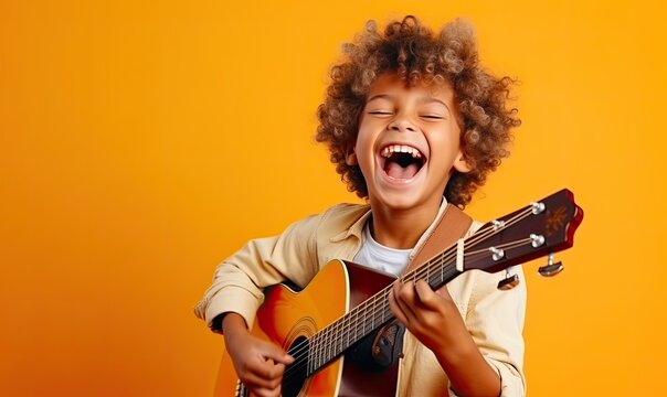 Little Boy Playing Guitar