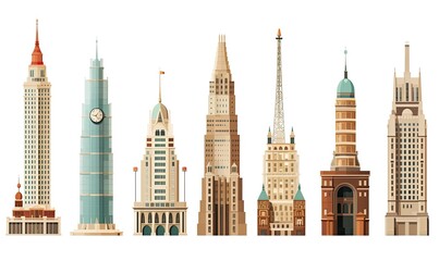 Fototapeta na wymiar Group of Tall Buildings in Urban Landscape