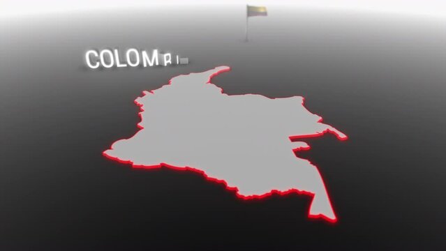 3d animated map of Colombia gets hit and fractured by the text “Violence”