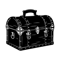 Silhouette Treasure Chest black color only