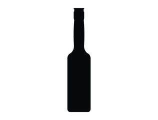 Vodka bottle silhouette vector art white background