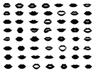 Women lips silhouette vector art white background
