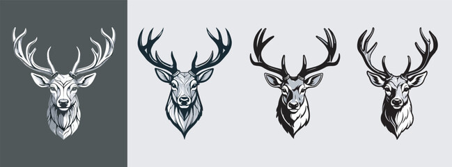 Deer head logo, for UI, poster, banner, social media post, branding