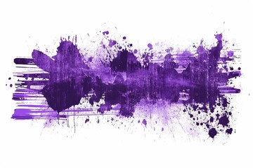 Vibrant Neon Hues: Purple Grunge and Scratch Effect Horizontal, Neon Glow Isolated on White