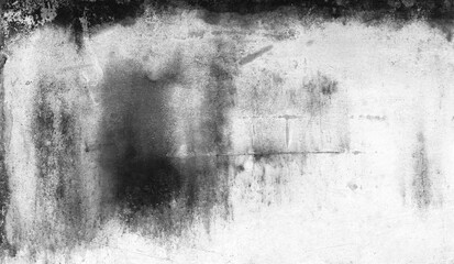 Black rain stains on cement wall