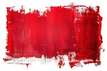 Vibrant Neon Glow: Red Grunge and Scratch Effect Horizontal with White Border, Isolated on White