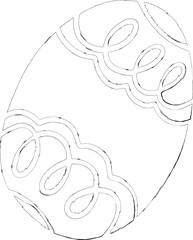 Egg with pattern drawing holiday Easter.