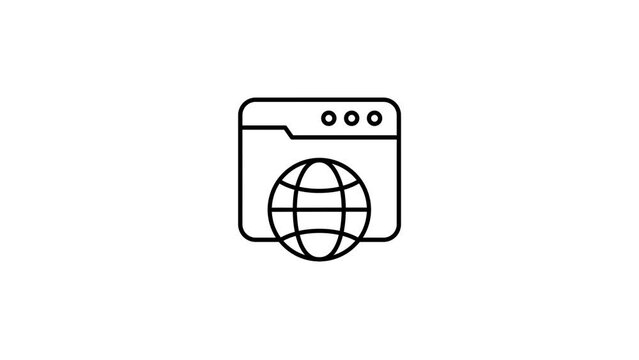Internet Web Browser Moving Concept animation, Webpage Viewer Software Sign, http translator Mp4, Cloud computing and Internet hosting services Symbol, 