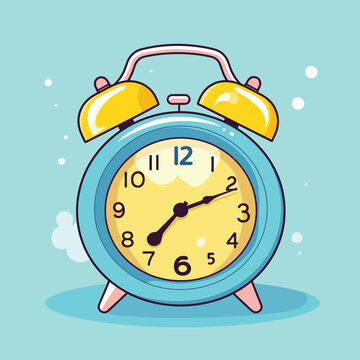Alarm clock wake-up time. Vector illustration