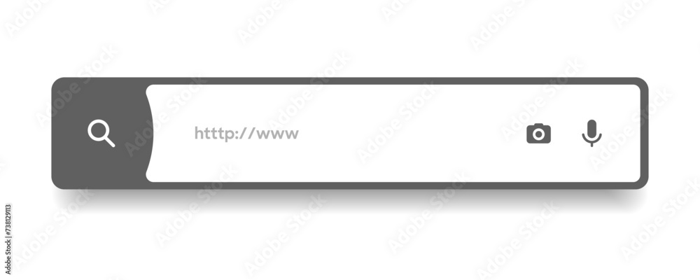 Aufkleber Search Bar with suggestions for UI UX design and web site. Search Address and navigation bar icon. Collection of search form templates for websites. Search engine web browser window template.