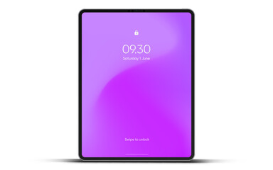 3D Tablet frame less blank screen. Empty screen device tablet mockup element. Can be used for mobile app, UI UX, business presentations. High quality EPS10 ultra realistic tablet with editable screen.