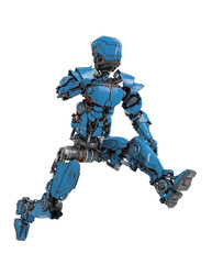 robot soldier is jumping