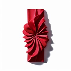 Red folded paper flower