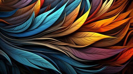 Colorful abstract leaves background