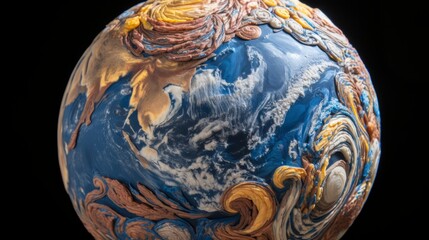 Blue and brown planet