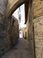 Italian medieval street in Tuscany