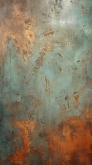 Obraz premium Blue and copper abstract painting