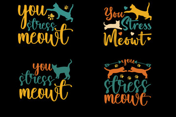 Cat T-shirt Design Bundle, Typography T-shirt Design, Bundle, Cat, Mom, Girls T-shirt Design