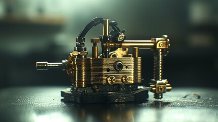A close-up image of a steampunk style tattoo machine
