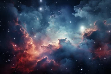 Fotobehang A beautiful space nebula with vibrant colors © Molostock