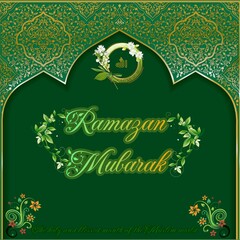 Elegant Ramadan Greeting Card" "Ramadan Blessings: Elegant Greeting Card Design", Featuring intricate Islamic patterns and motifs, spirit of Ramadan, card with vibrant colors