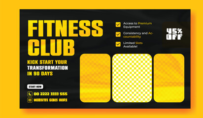 Gym web banner template design