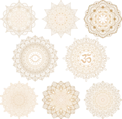 Verduisterende gordijnen Mandala indian ornament transparent png. Hindi ornament. Indian pattern. Sanskrit. Lotus mandala © ataly123