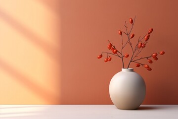 White color fancy flowers pot or vase