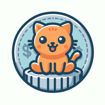 With a charming cartoon cat sitting on a coin, the Cute baby cat crypto coin logo is as cute as can be! This adorable image represents the cryptocurrency's unique identity.