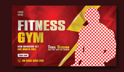 Gym web banner template design