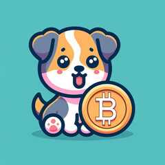 Adorable baby dog crypto coin logo, perfect for all dog lovers and crypto enthusiasts alike!
